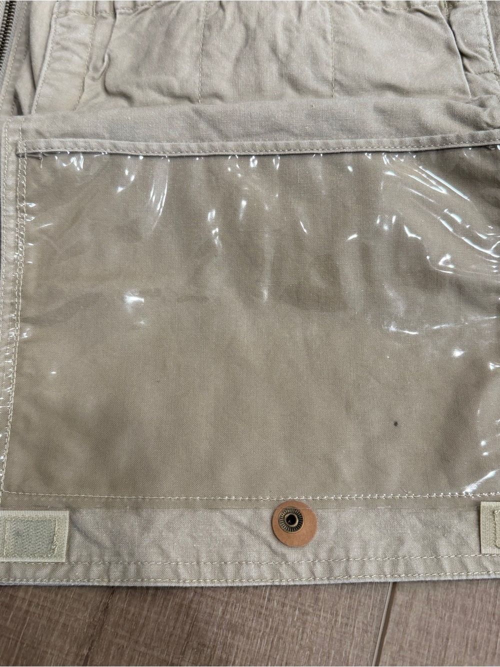 Vintage 80s EMS Fishing Vest Sz Medium Beige Tons Of Pockets Thick Cotton Zip - Picture 13 of 14